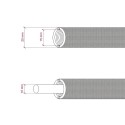 Dekoratives halbflexibles Rohr leinen-sackfarben 20mm fuer sichtbare Elektroinstallationen