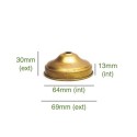 Messing-Glashalter 64mm mit Schrauben