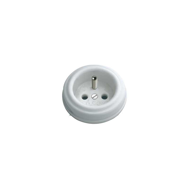 Base enchufe porcelana superficie modular toma tierra francesa