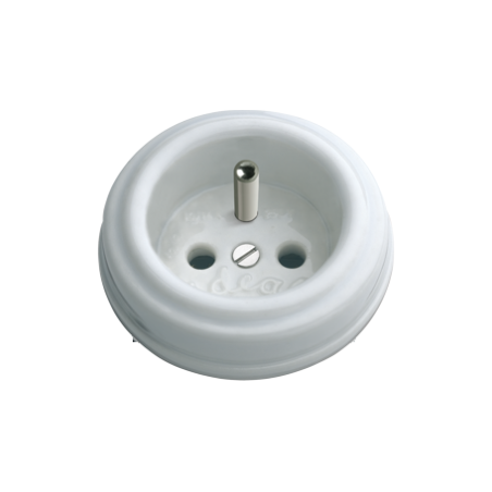 Base enchufe porcelana superficie modular toma tierra francesa