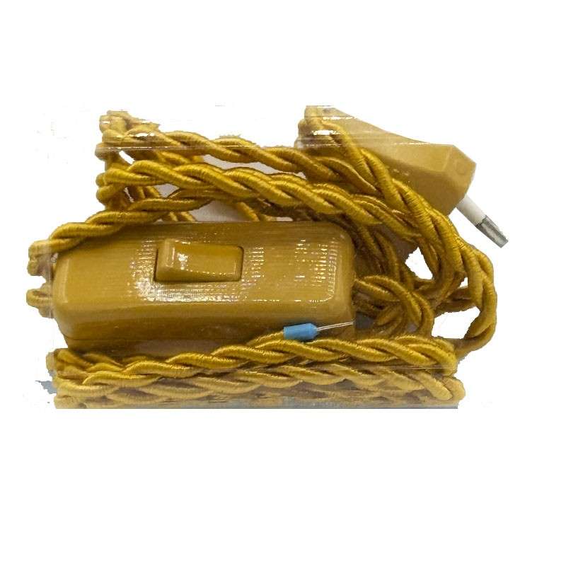 Geflochtener Anschluss mit Schalter und Stecker zur Lampenmontage