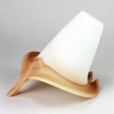 Opalglas-Tulpe mit Bernsteinrand 140mm 30mm | Lampenbedarf
