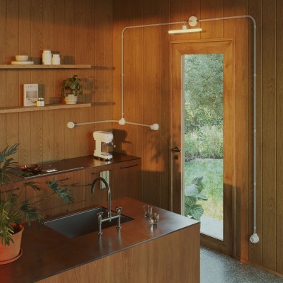 Schuko-Porzellansteckerset fuer Rohr 20 mm | Lampenbedarf