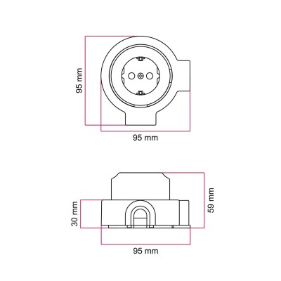 Schuko-Porzellansteckerset fuer Rohr 20 mm | Lampenbedarf
