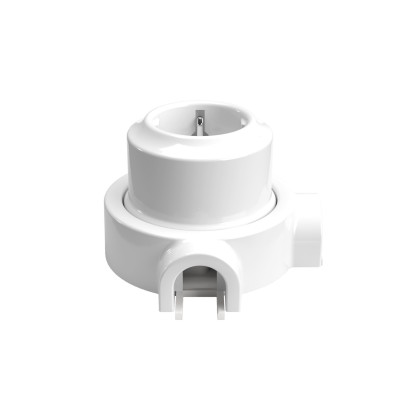 Schuko-Porzellansteckerset fuer Rohr 20 mm | Lampenbedarf