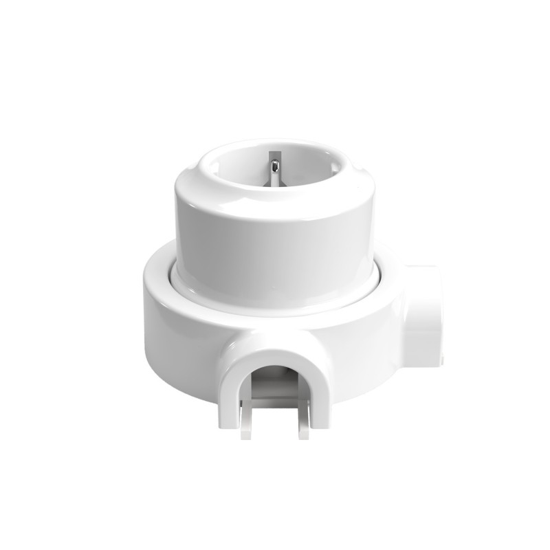 Schuko-Porzellansteckerset fuer Rohr 20 mm | Lampenbedarf