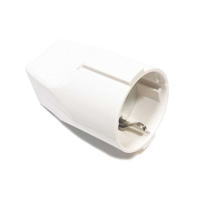 Enchufe tipo schuko y estructura color blanco pata gruesa
