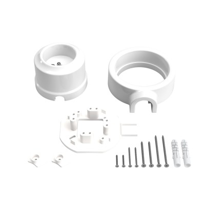 Kit franzoesische Steckdose Porzellan fuer Rohr 20 mm | Lampenbedarf
