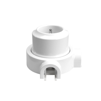 Kit franzoesische Steckdose Porzellan fuer Rohr 20 mm | Lampenbedarf