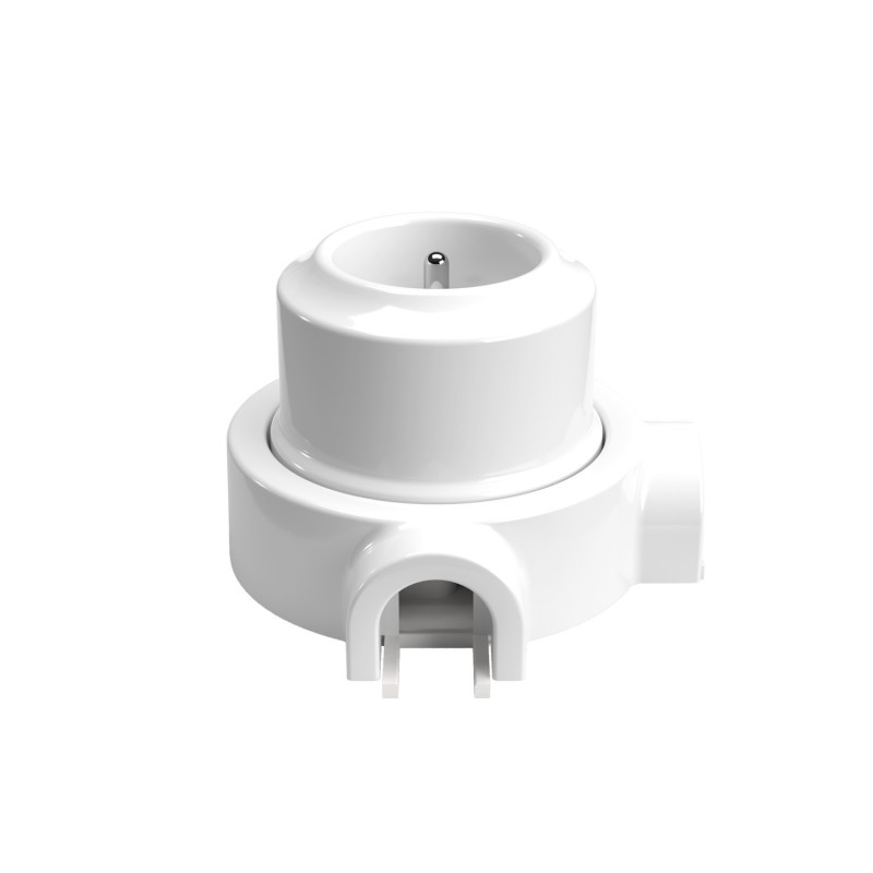 Kit franzoesische Steckdose Porzellan fuer Rohr 20 mm | Lampenbedarf