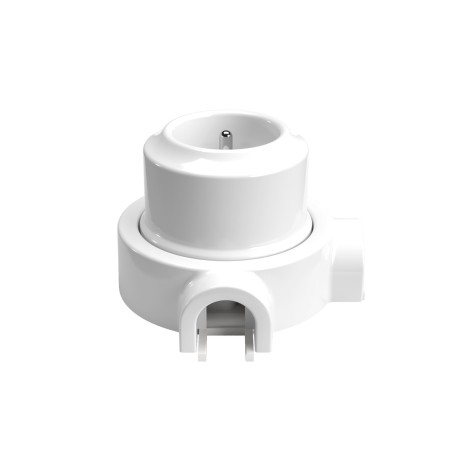 Kit franzoesische Steckdose Porzellan fuer Rohr 20 mm | Lampenbedarf
