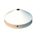 Soporte metal de color blanco de 90mm cónico y una salida