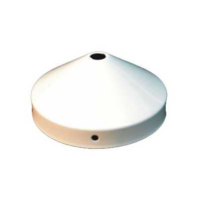 Soporte metal de color blanco de 90mm cónico y una salida