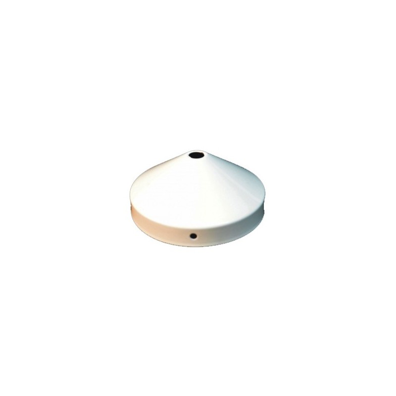 Soporte metal de color blanco de 90mm cónico y una salida