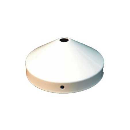 Soporte metal de color blanco de 90mm cónico y una salida