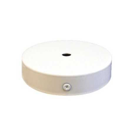 Soporte de metal color blanco 80mm diámetro y una salida