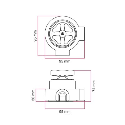 Porzellanschalter Radknauf Textilrohr 20mm | Lampenbedarf