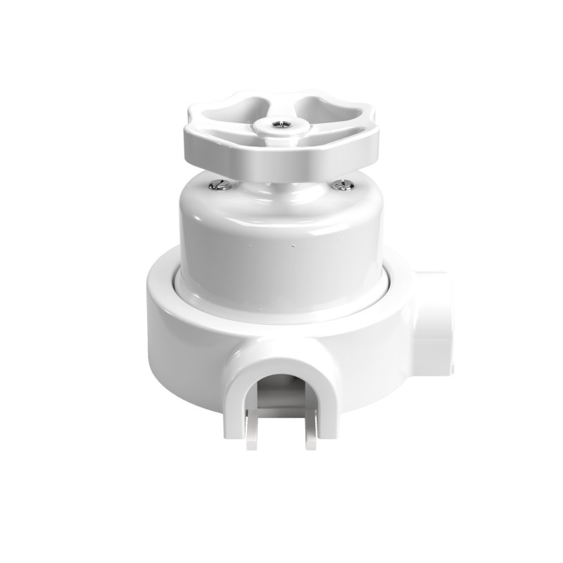 Porzellanschalter Radknauf Textilrohr 20mm | Lampenbedarf