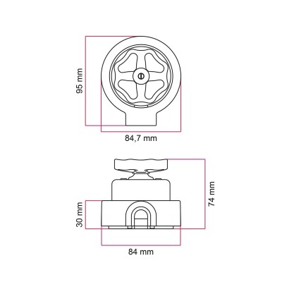 Porzellanschalter Radknauf Textilrohr 20mm | Lampenbedarf