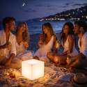 Geometrische RGB-LED-Aussenleuchte, solar und wiederaufladbar