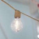 Lichterkette 10 LED Lichter Leinenfarbe IP44 Solarladung und wiederaufladbare Batterie 2700K