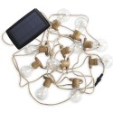 Lichterkette 10 LED Lichter Leinenfarbe IP44 Solarladung und wiederaufladbare Batterie 2700K