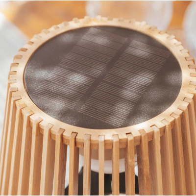 Solarleuchte aus Bambus mit wiederaufladbarer Batterie IP54 | Lampenbedarf