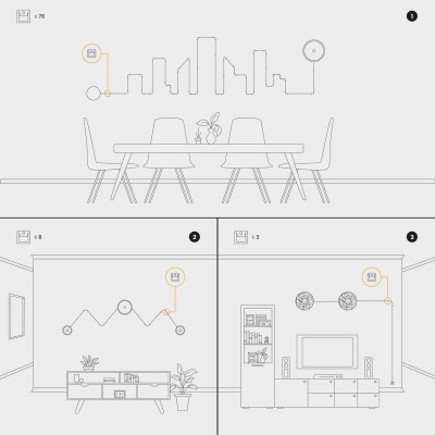 Kit de 4 fijaciones transparentes invisibles para cable eléctrico