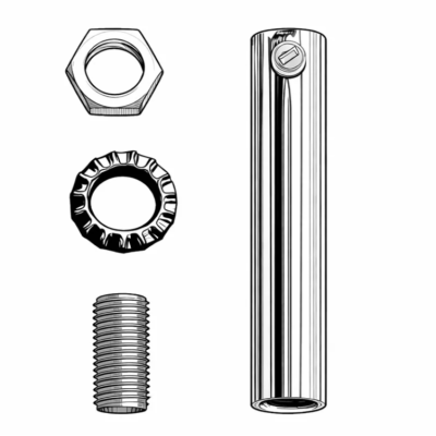 Zylindrische Metall-Kabelklemmer 15 cm M10 | Lampenbedarf