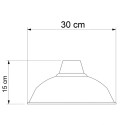 Emaillierter, gewoelbter Metallschirm E27 30 cm | Fuer haengende Lampen