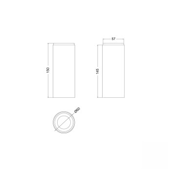 Zylindrischer Holzschirm Ø60 × 150 mm mit E14-Lampensockel