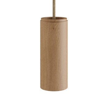 Zylindrischer Holzschirm Ø60 × 150 mm mit E14-Lampensockel