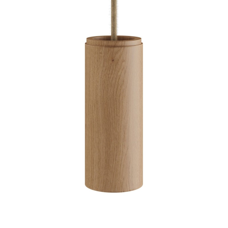 Zylindrischer Holzschirm Ø60 × 150 mm mit E14-Lampensockel