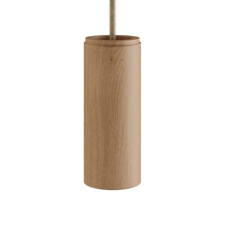 Zylindrischer Holzschirm Ø60 × 150 mm mit E14-Lampensockel