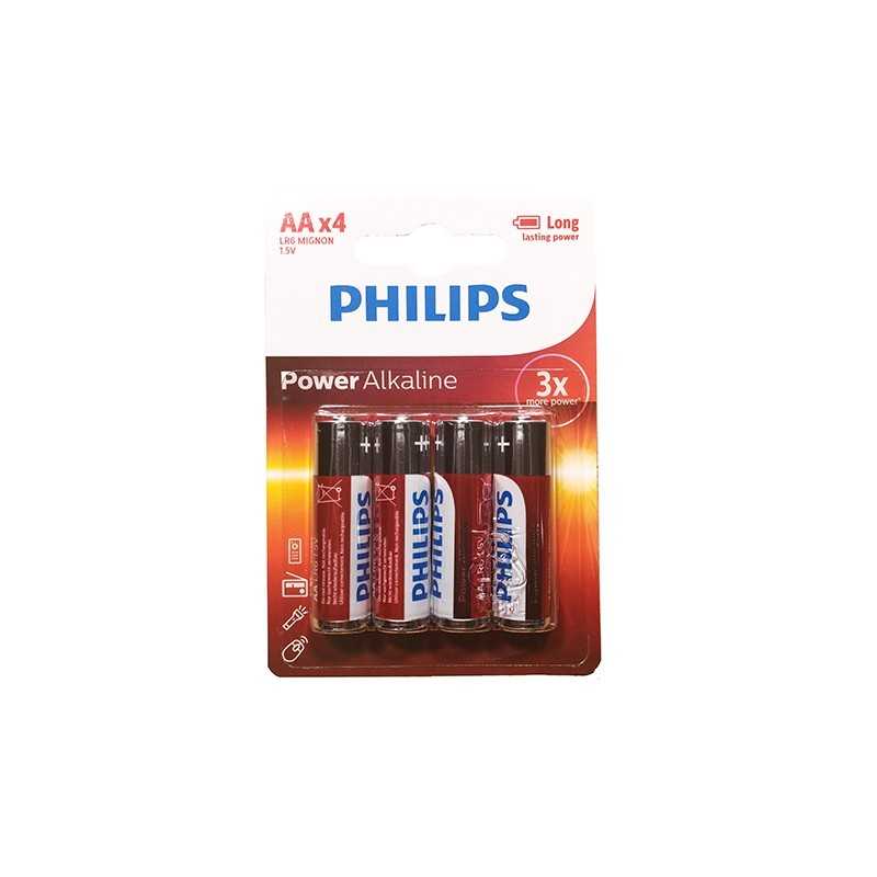 Blister de 4 pilas alcalinas PHILIPS AA 1