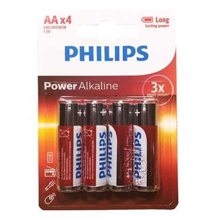 Blister de 4 pilas alcalinas PHILIPS AA 1