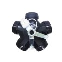 E27 Lampenfassung aus Thermoplast mit 5 Fassungen und M10/100 Befestigung