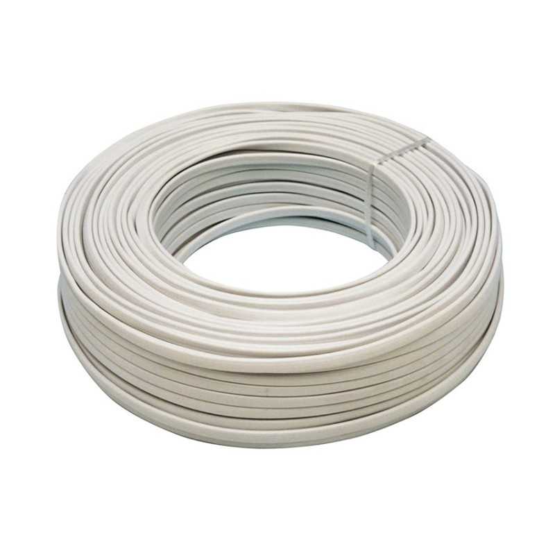 Bobina 100 mts cable eléctrico manguera plana blanca