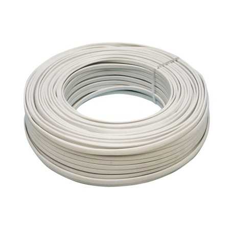 Bobina 100 mts cable eléctrico manguera plana blanca