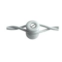 Aislador de porcelana amarillo para instalación cable trenzado