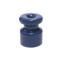 Aislador de porcelana azul para instalación cable trenzado