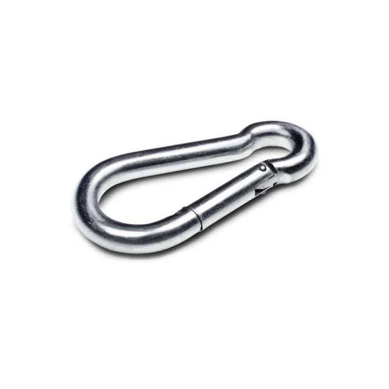 Karabinerhaken Nickel zum Aufhaengen von Lampen 6cm hoch x 6mm dick