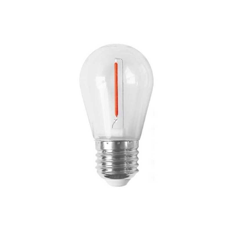 Bombilla de plástico para guirnaldas rosca E27 1W luz rosa