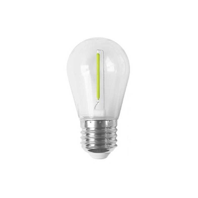 Bombilla de plástico para guirnaldas rosca E27 1W luz verde