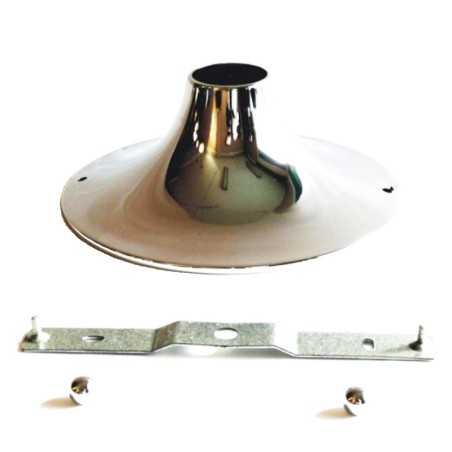 Metallhalterung Chrom fuer Lampenfassung 185mm x 70mm