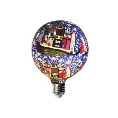 Bombilla decorativa de silicona superficie decorada casas