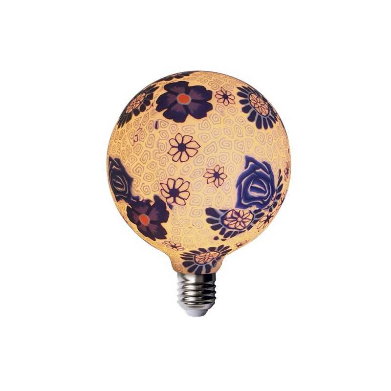 Bombilla decorativa de silicona superficie decorada flower