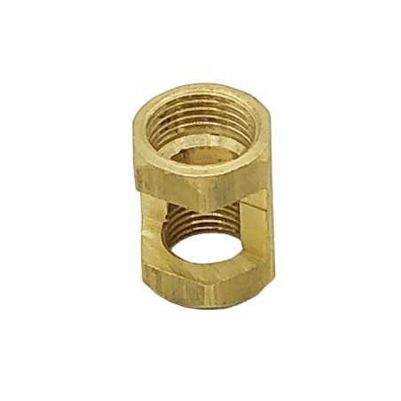 Messingfarbener Adapter von Gewindestange M10 auf M12