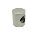 Taco cilindro acero mate dos salidas 24mm alto x 20mm