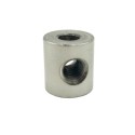 Taco cilindro acero mate cuatro salidas 24mm alto x 22mm